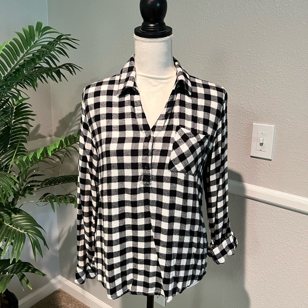Stitch Fix Market & Spruce Buffalo Plaid Blouse